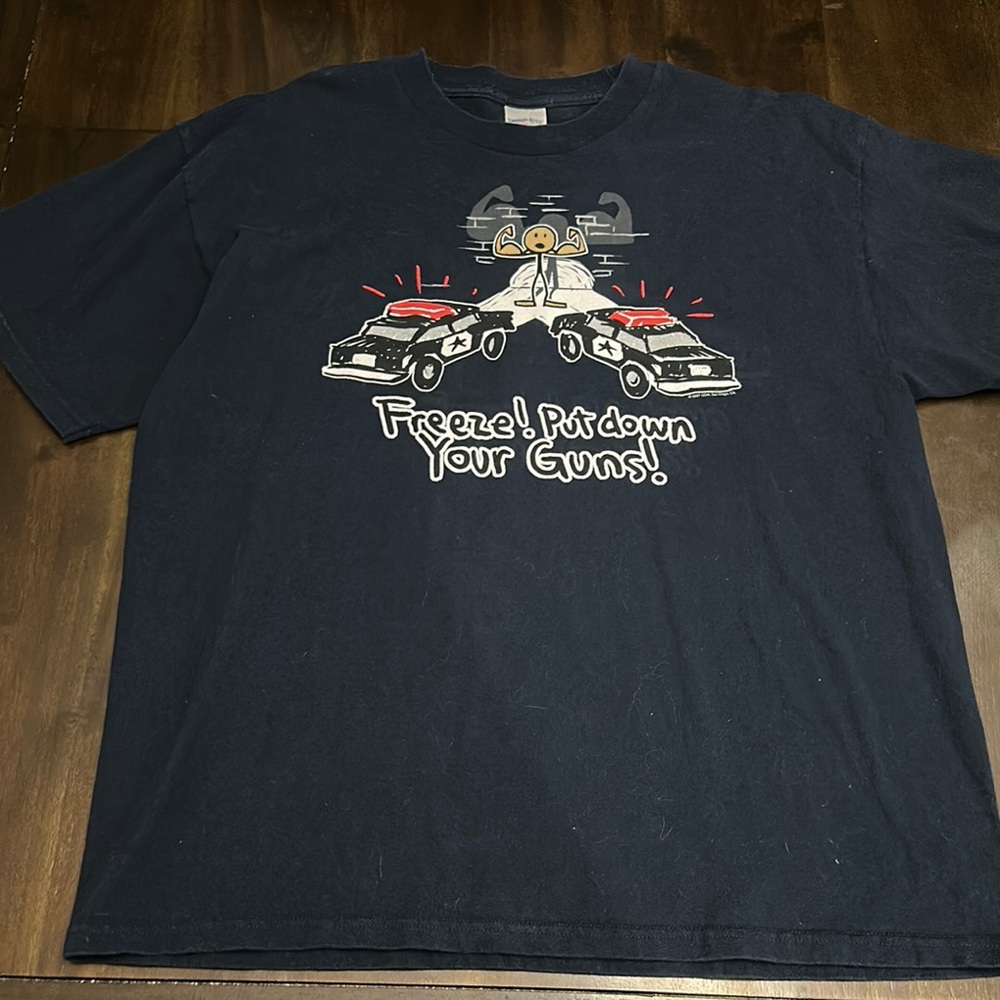 Graphic Tee with Police Cars Design